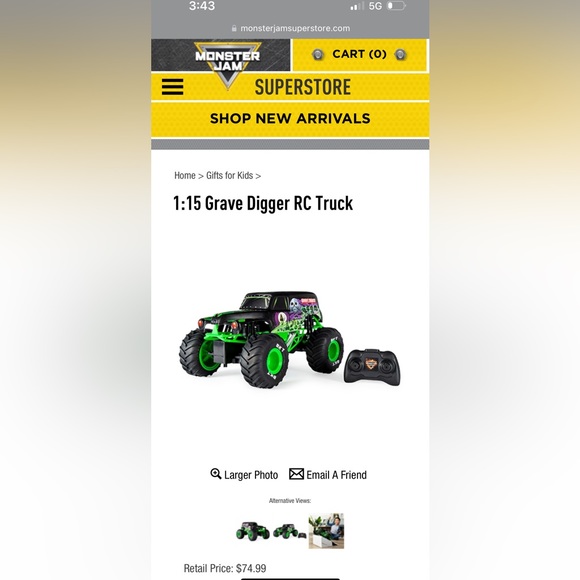 NEW Grave Digger RC Truck 1:15th Scale - Picture 6 of 7